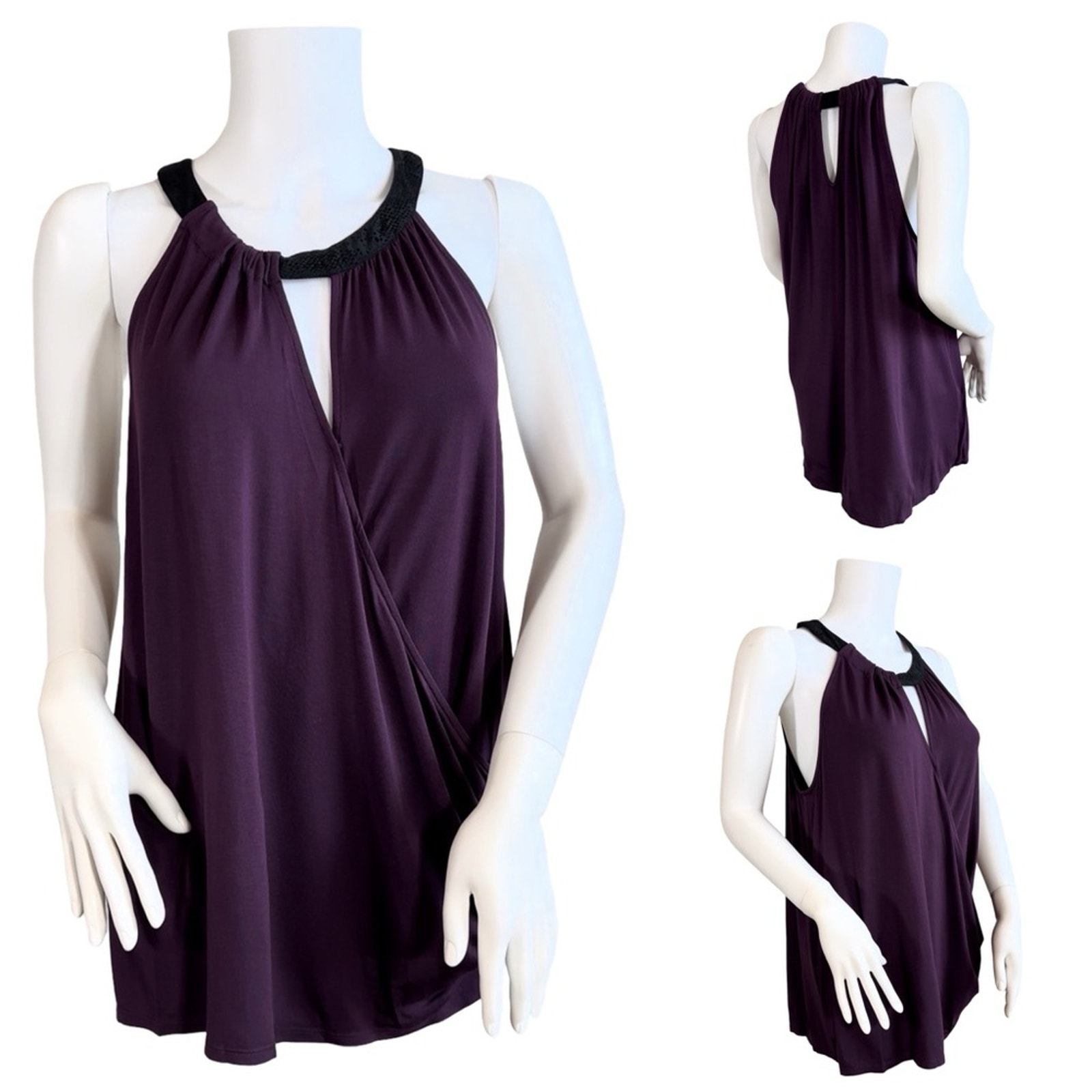Ella Moss Surpluses Wrap Front Sleeveless Top Sz S $118